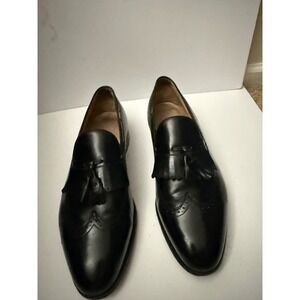 Johnston & Murphy Aristocraft Mens Black Leather Wingtip Tassel Kiltie Loafer 10